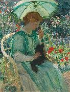 E.Phillips Fox, The green parasol,